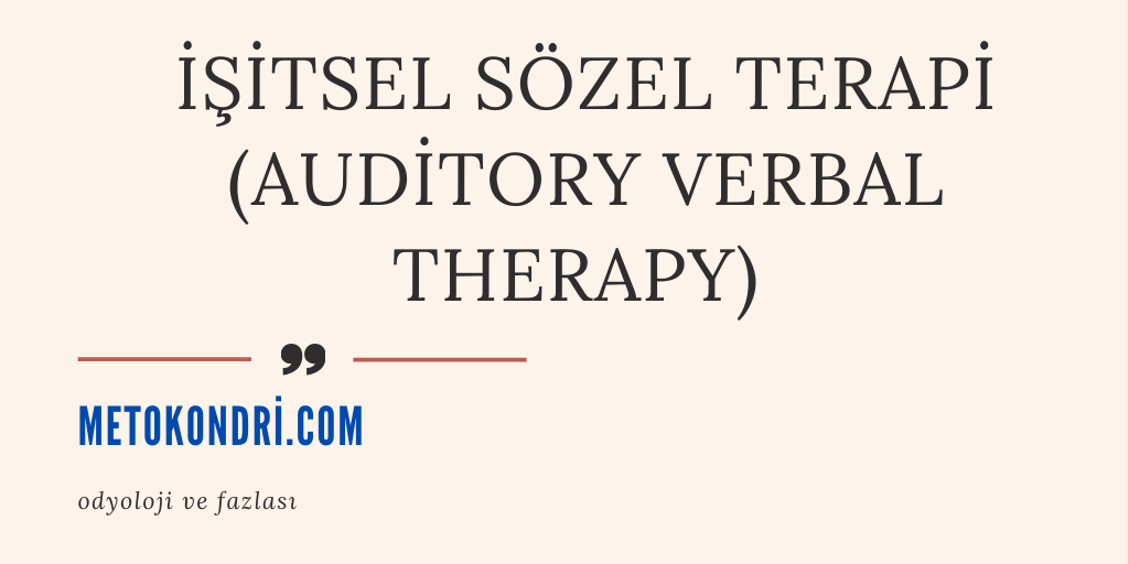 İşitsel Sözel Terapi (Auditory Verbal Therapy) 2020